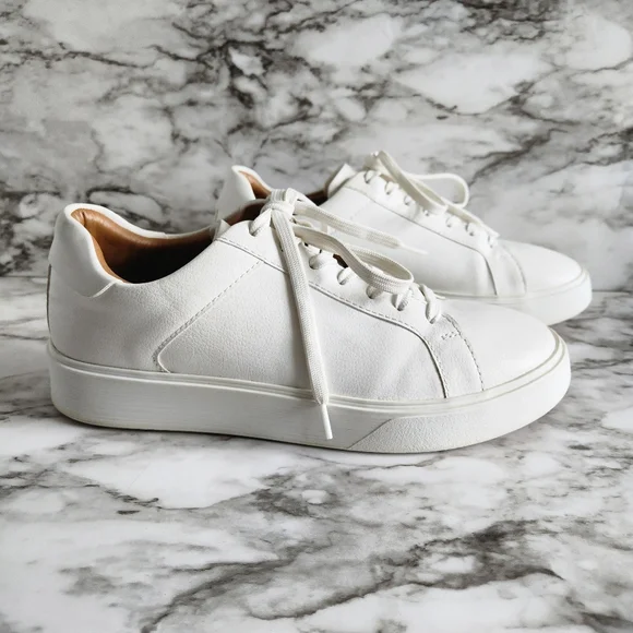 Zara White Monochrome Casual Lace-Up Sneakers, EU Size 40=US Size 10 - Picture 13 of 16